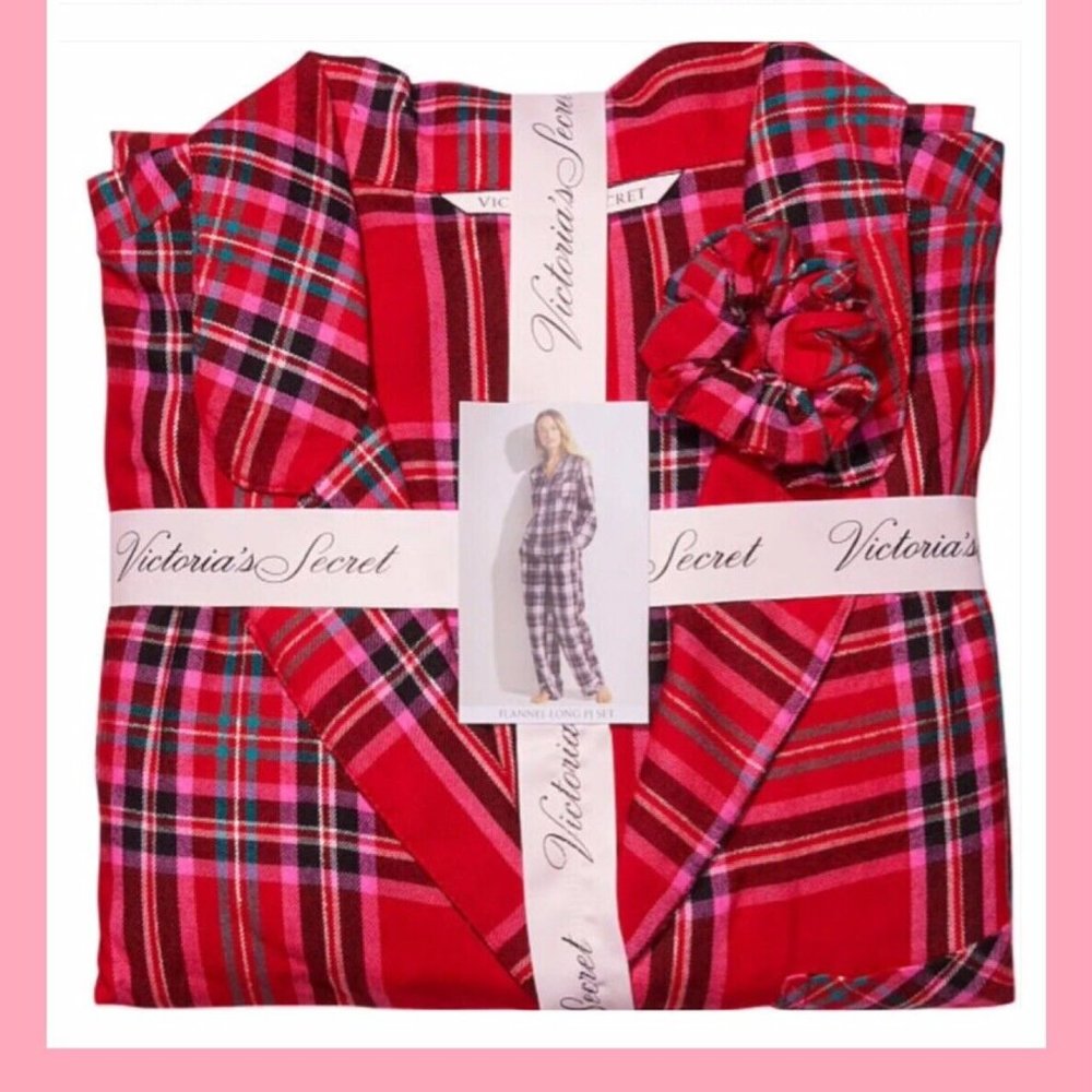 VICTORIA'S SECRET Flannel Long Pajama Set/ Size XXL Regular /Retail $59.00 Size